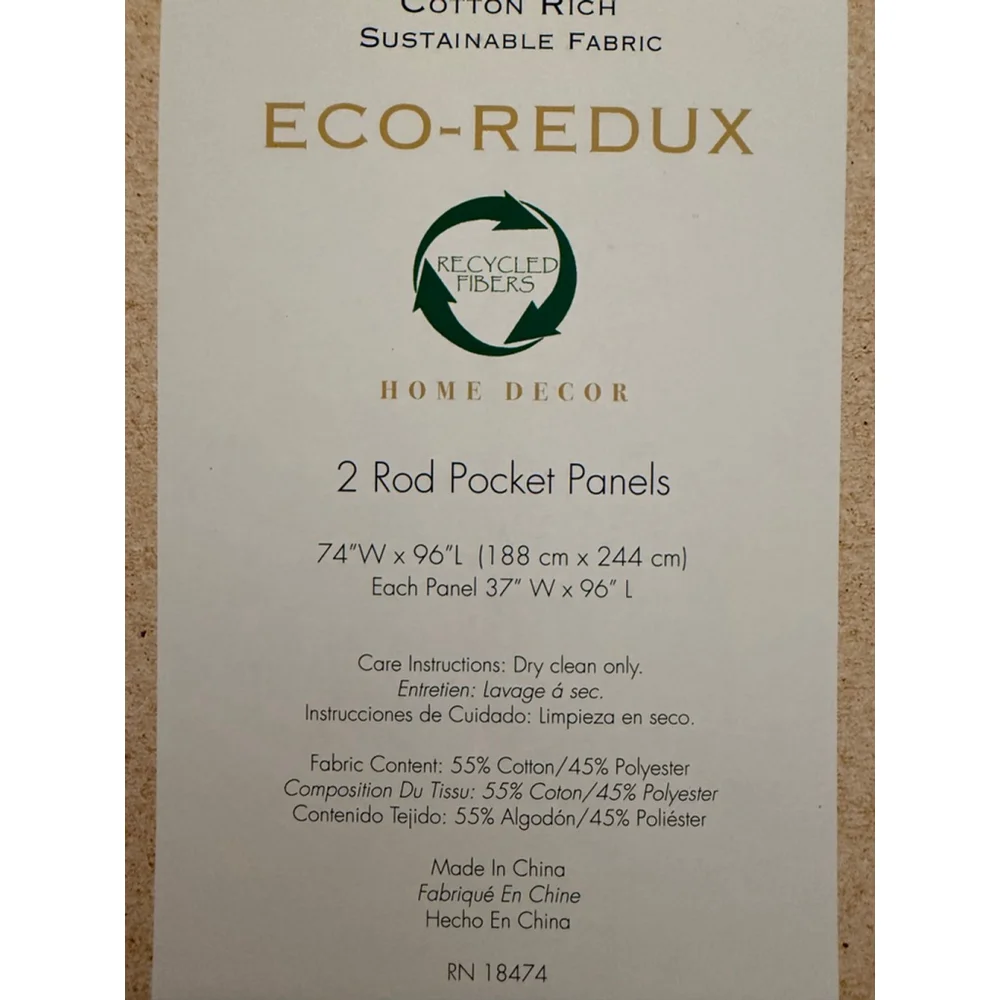 ECO-REDUX Beige Home Decor Curtains & Drapes One Size